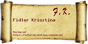 Fidler Krisztina névjegykártya